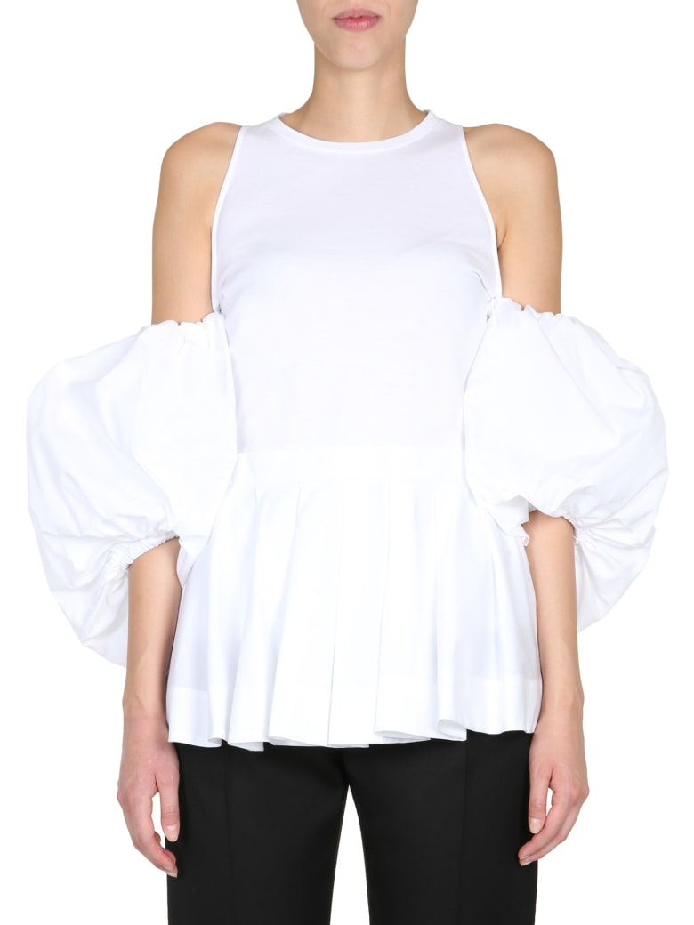 Alexander McQueen Boat Neck T-shirt - BIANCO
