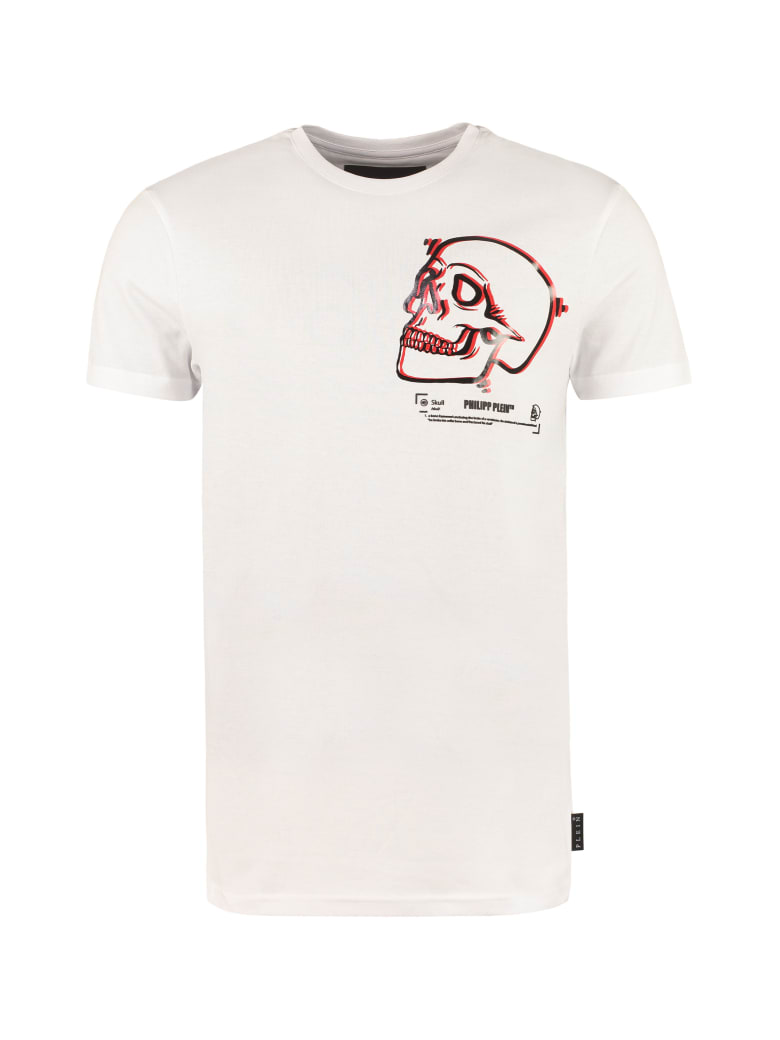 Philipp Plein Printed Cotton T-shirt - White