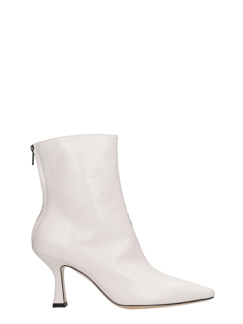 Fabio Rusconi High Heels Ankle Boots In Beige Leather - beige