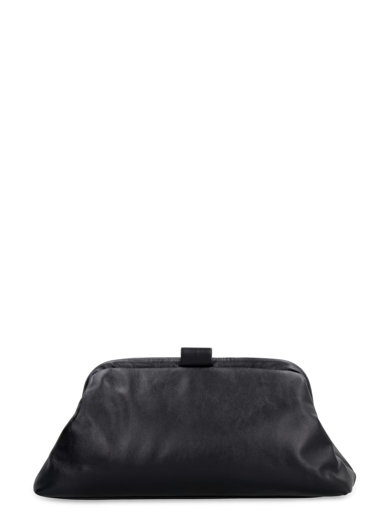Nico Giani Zoe Leather Clutch With Strap - black