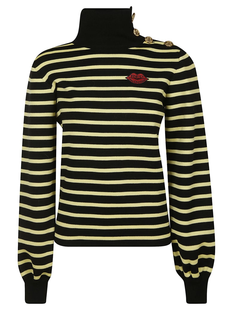 RED Valentino Stripe Pullover - Yellow