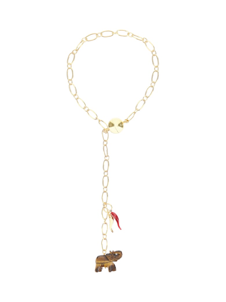 Timeless Pearly Elephant Chain Necklace - GOLD (Gold)