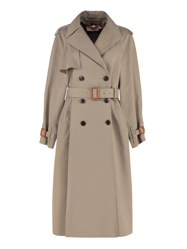 Tory Burch Gabardine Trench Coat - green