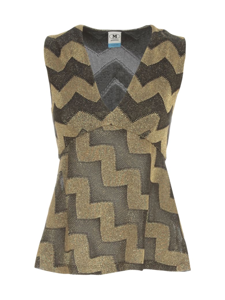M Missoni Flared Top V Neck - Nero