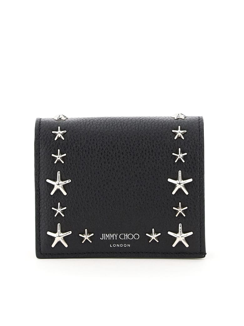 Jimmy Choo Hanne Wallet Star Studs - BLACK SILVER (Black)