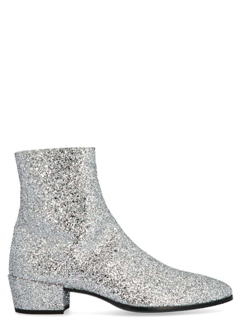 ysl silver boots