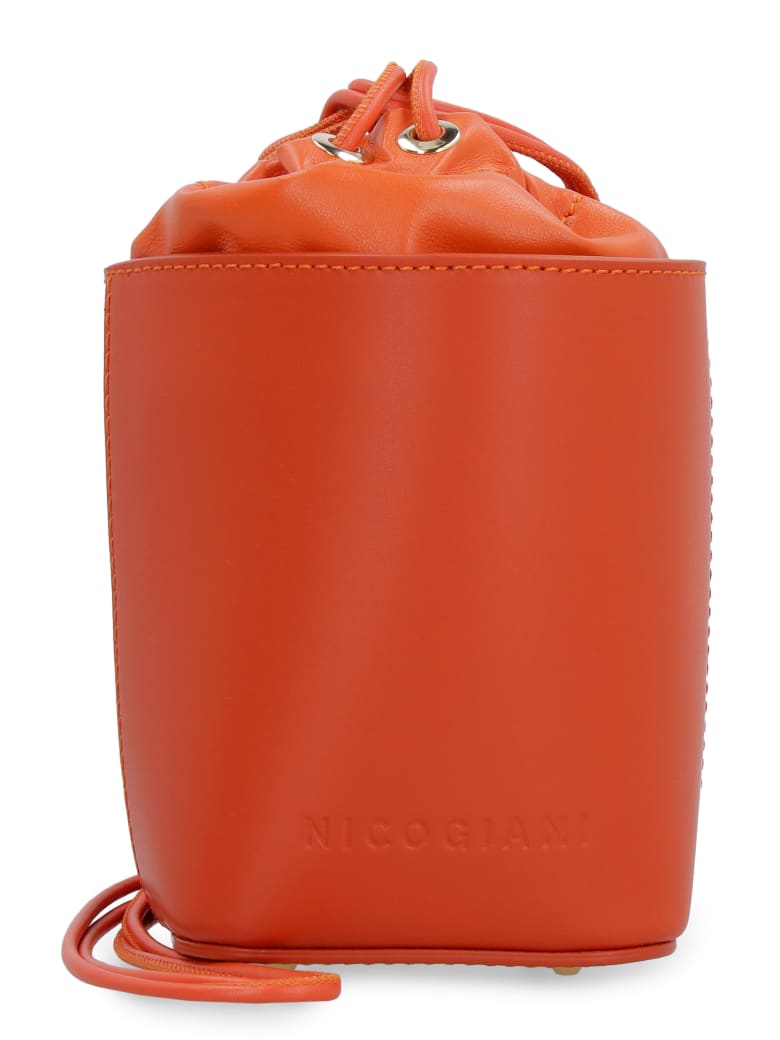 Nico Giani Adenia Mini Leather Bucket Bag - Orange