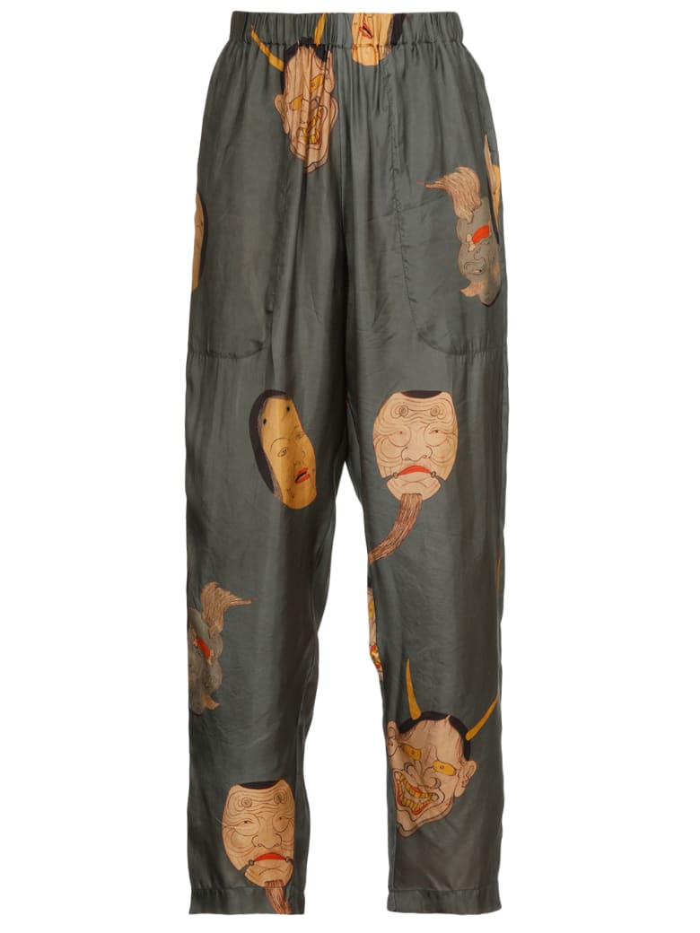 Uma Wang Palmer Pants - Steel blue/tan