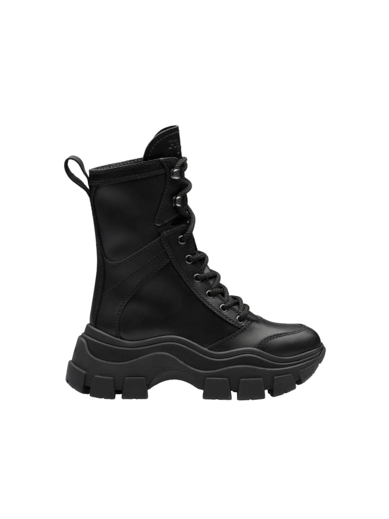 prada black combat boots