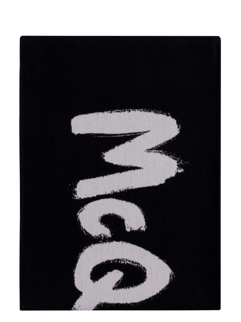 Alexander McQueen Wool And Silk Blend Scarf - black