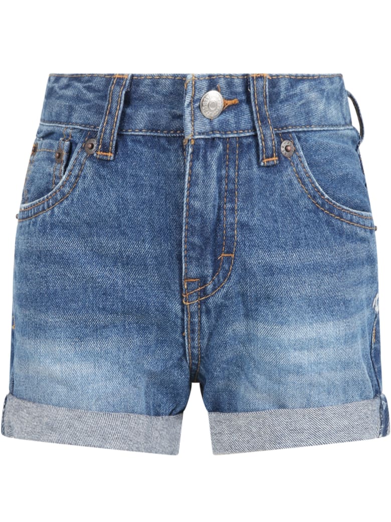 Levi's Light Blue Short For Girl - Denim
