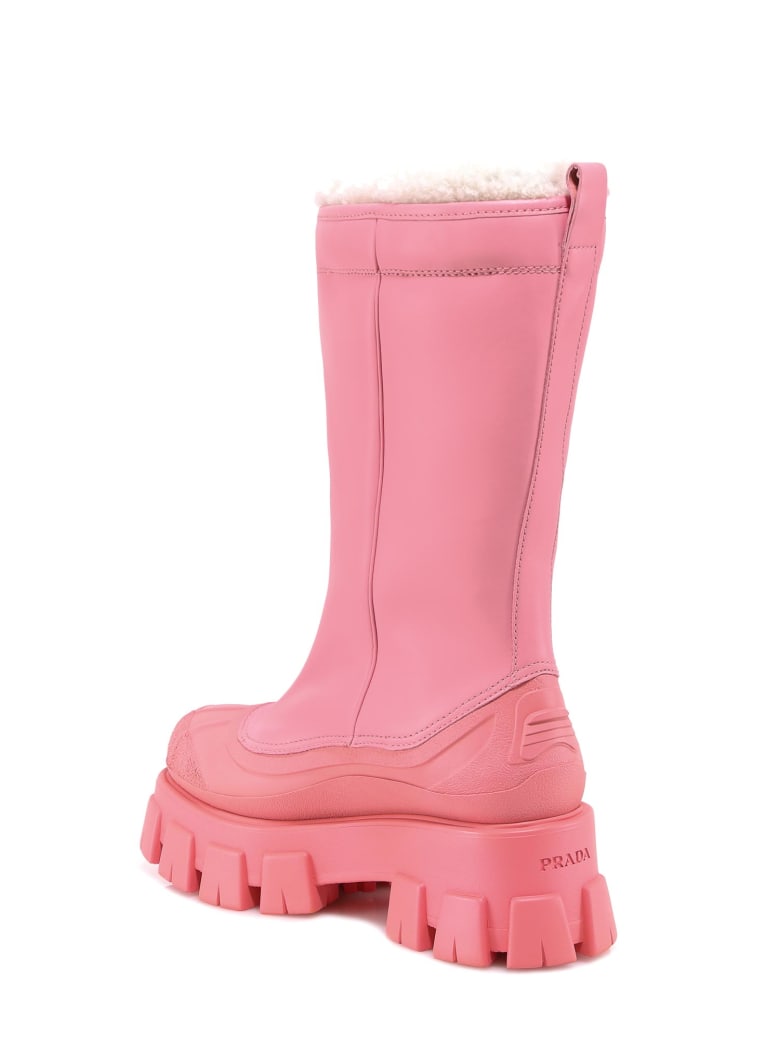 prada boots pink