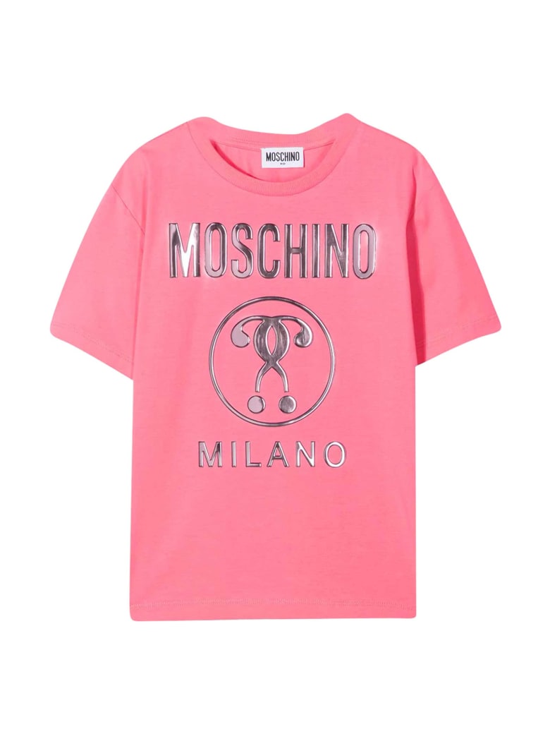 Moschino T-shirt With Embossed Logo - Rosa