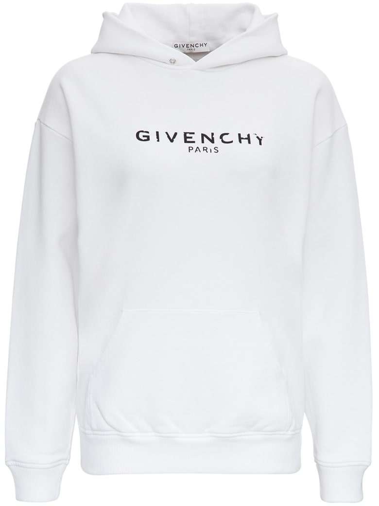 Givenchy Cotton Hoodie With Logo Print - White