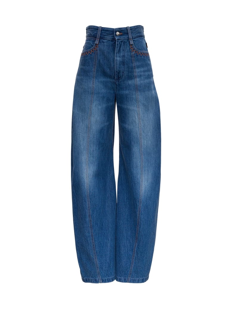 Chloé Cotton Denim Jeans - Blu