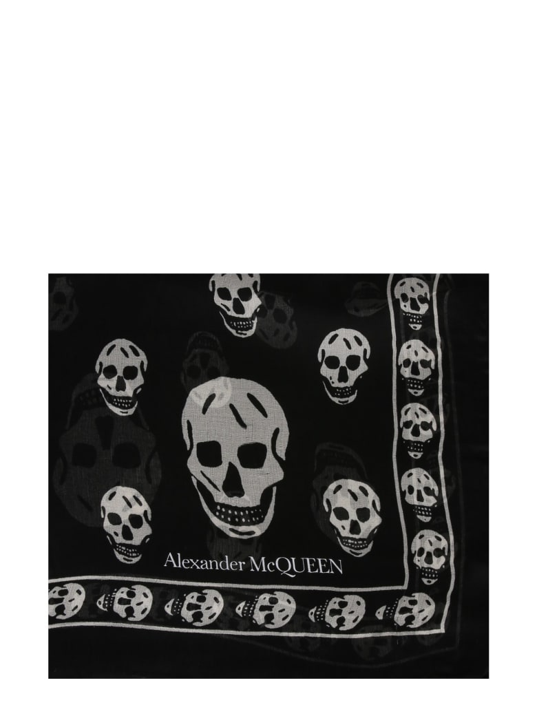 Alexander McQueen Classic Skull Foulard - NERO