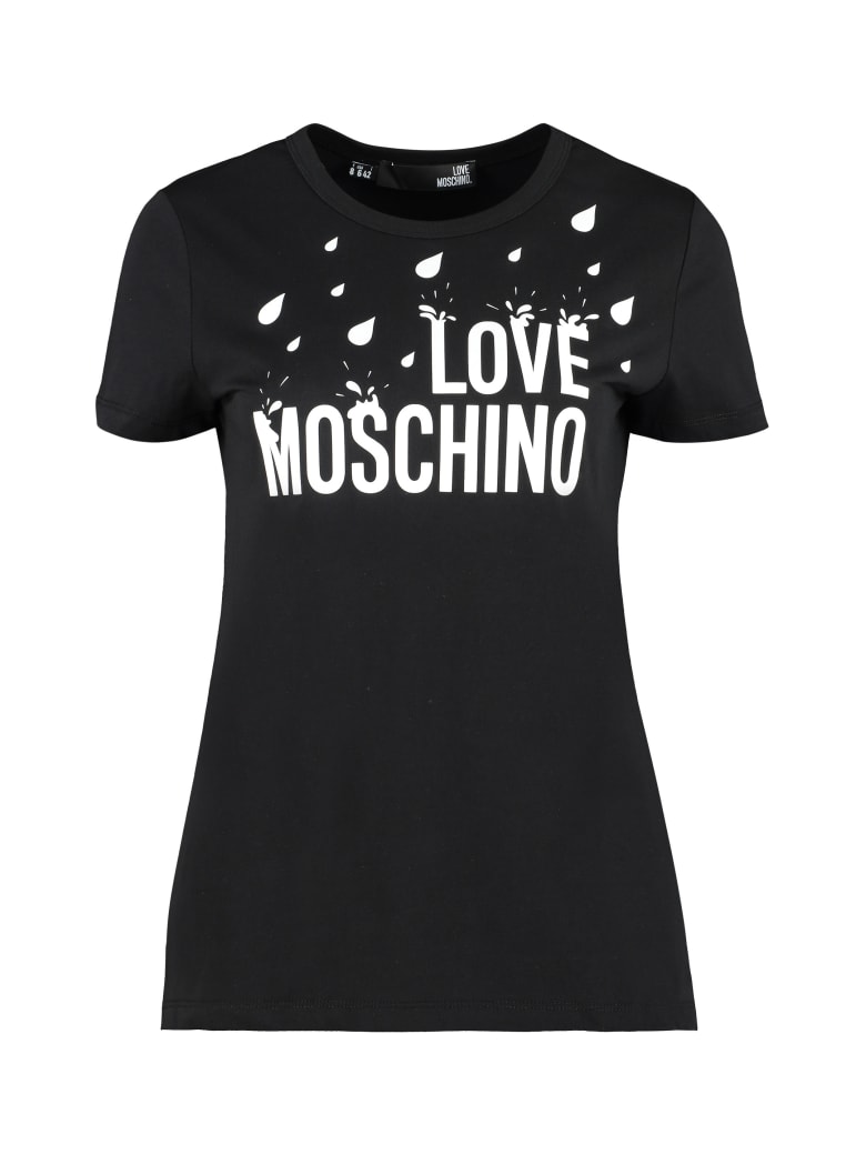 Love Moschino Logo Cotton T-shirt - black