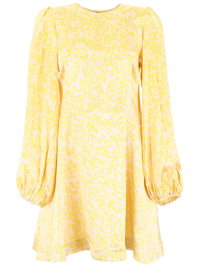 ganni dress yellow