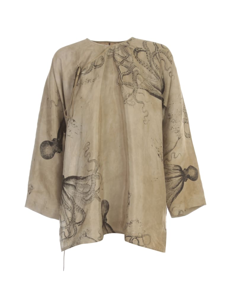 Uma Wang Tantric Oversized L/s Shirt - Light Grey Black