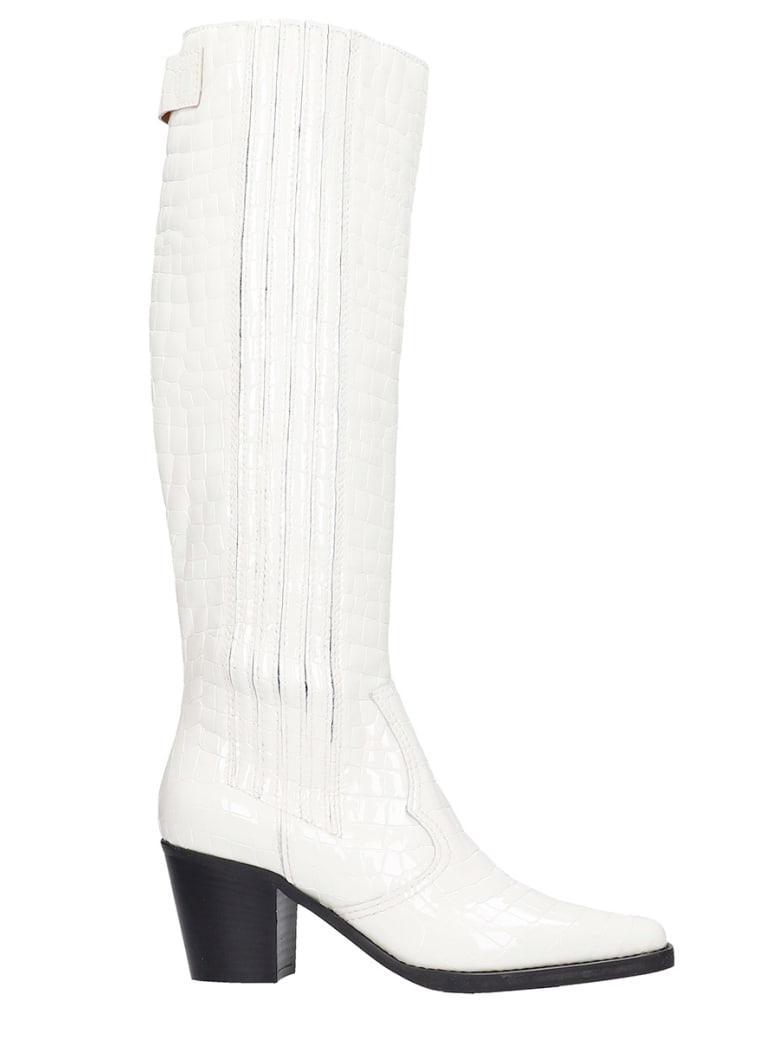 ganni boots white