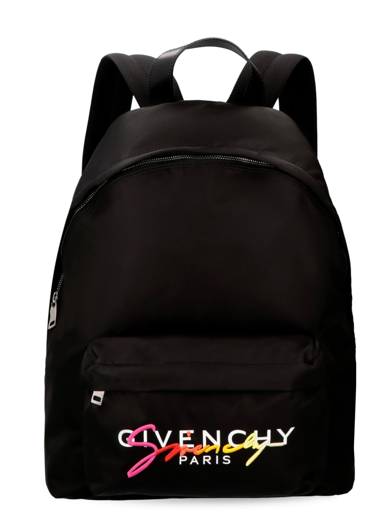 Givenchy Logo Print Nylon Backpack - black