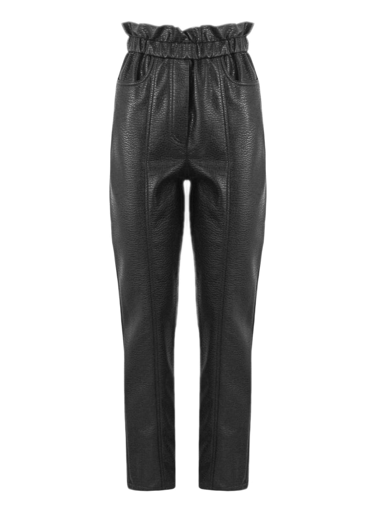 Philosophy di Lorenzo Serafini Black Trousers In Faux Leather - Nero