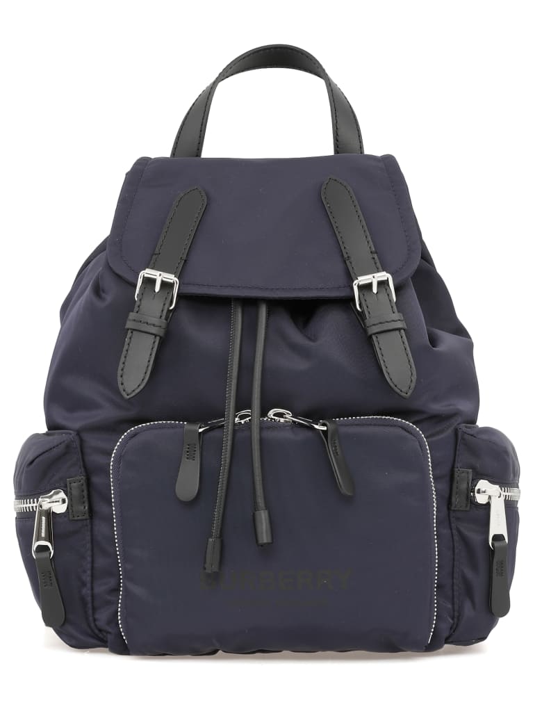 blue burberry backpack