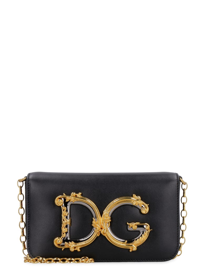 Dolce & Gabbana Dg Girls Leather Crossbody Bag - black