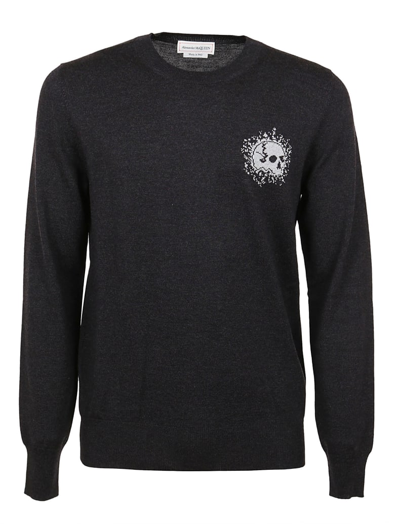 Alexander McQueen Crew Neck Pullover - Charcoal/silver