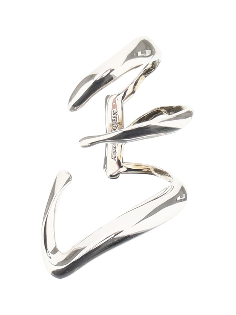 Alexander McQueen Triple Ear Cuff Earring - SILVER