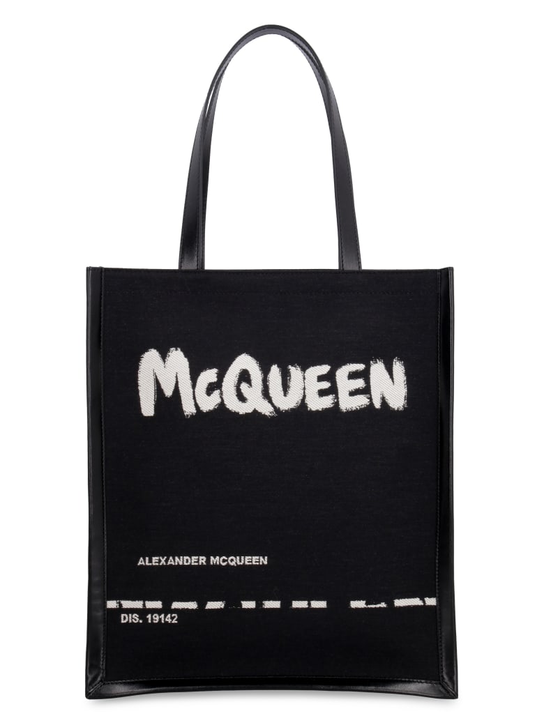 Alexander McQueen Logo Detail Tote Bag - black