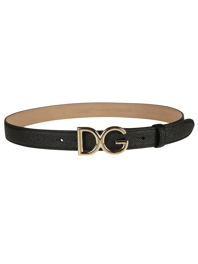 Dolce & Gabbana Logo Buckle Belt - Black