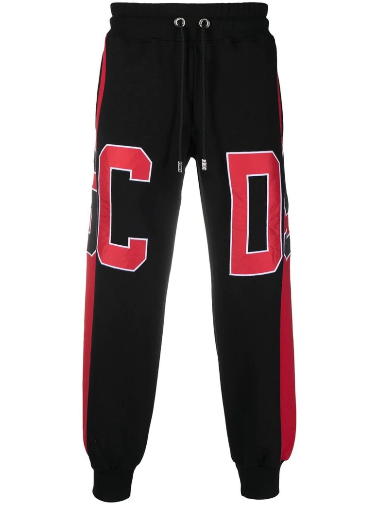 GCDS Black And Red Cotton Trackpants - Rosso