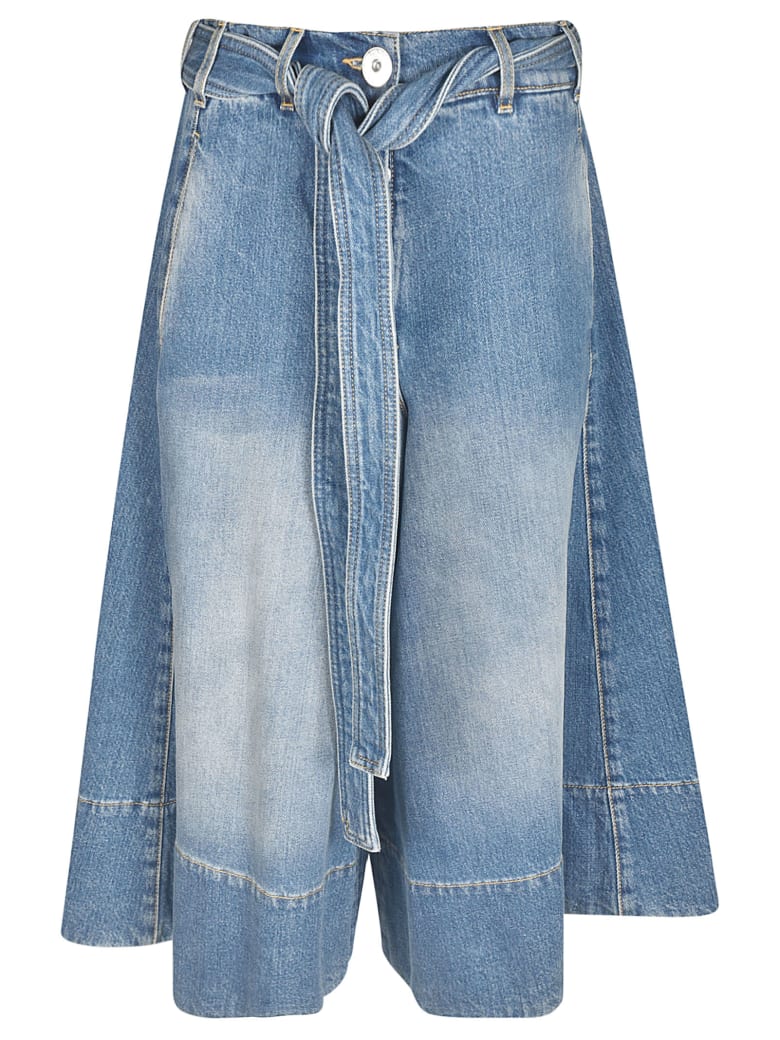 Lanvin Belted Flared Jeans - Blue