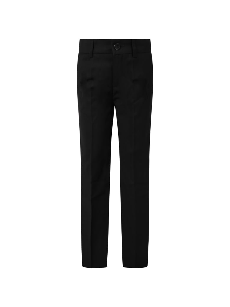 Paul Smith Junior Black Pants For Boy With Satin Details - Black