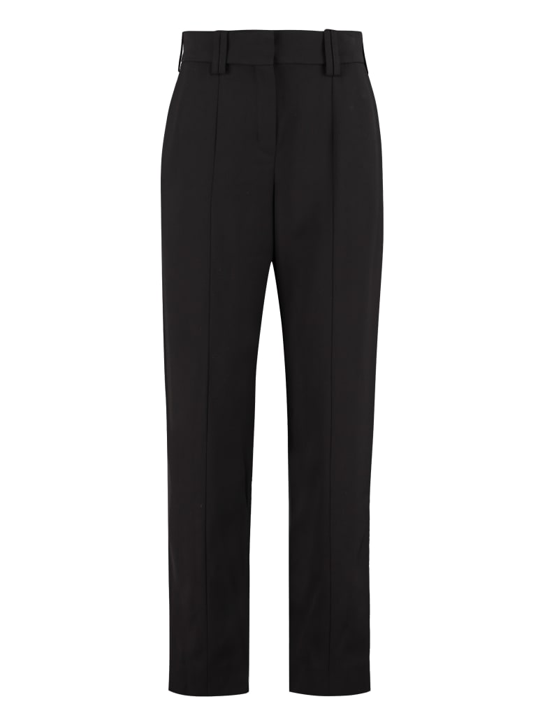 Balmain High-waist Tapered-fit Trousers - black