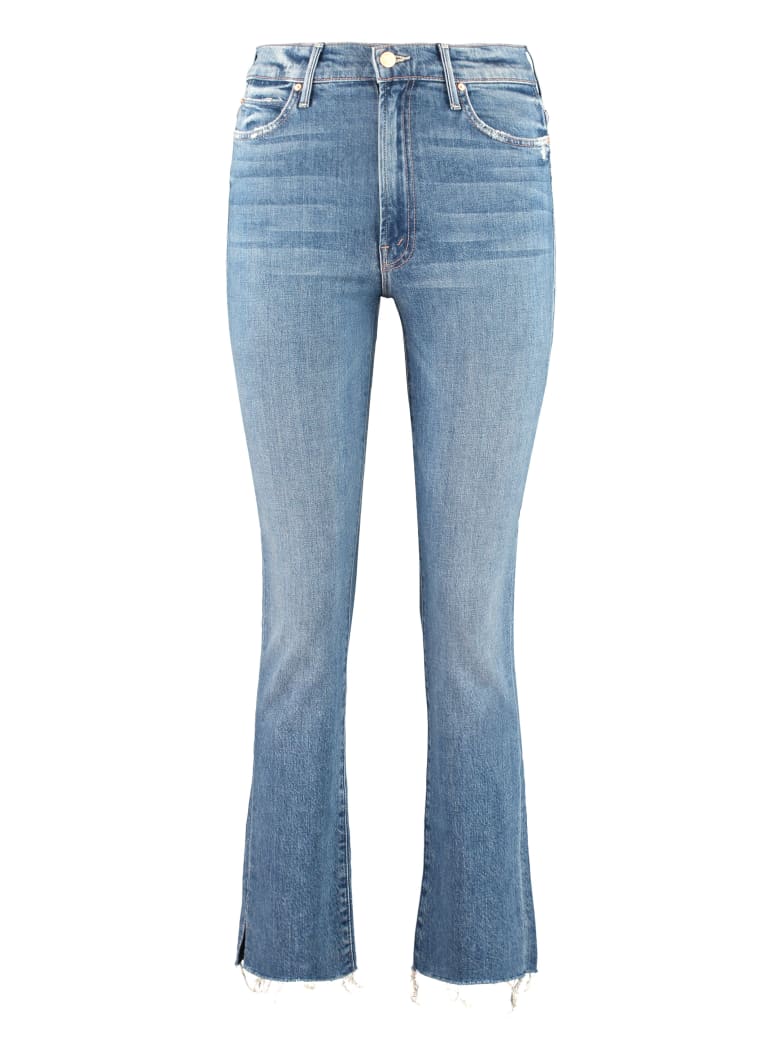Mother High Waisted Rascal Ankle Snip 5-pocket Jeans - Denim