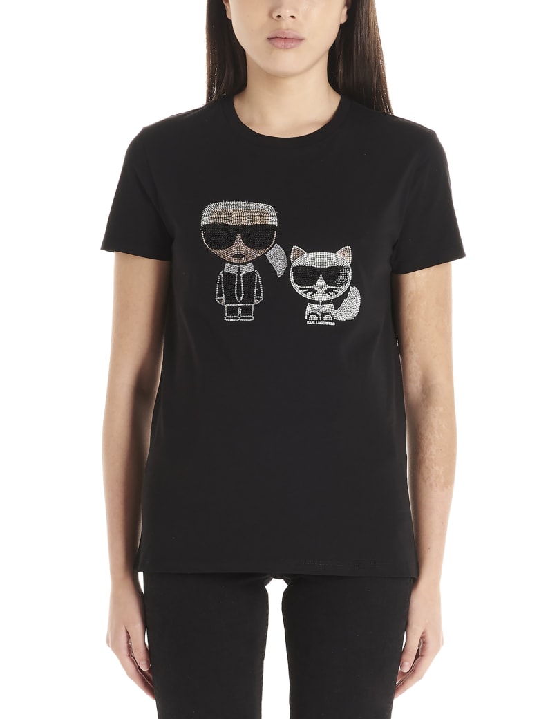 Karl Lagerfeld 'karl & Choupette' T-shirt - Black