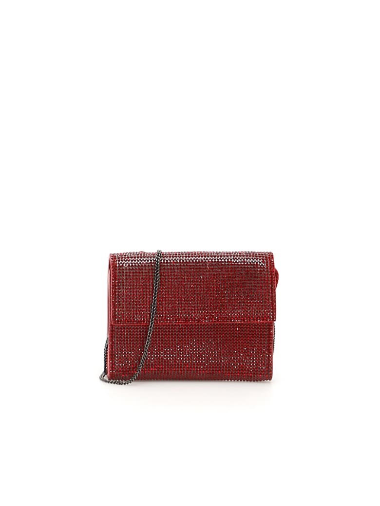 Marco de Vincenzo Crystal Wallet With Chain - SIAM FRAGOLA RUB (Red)