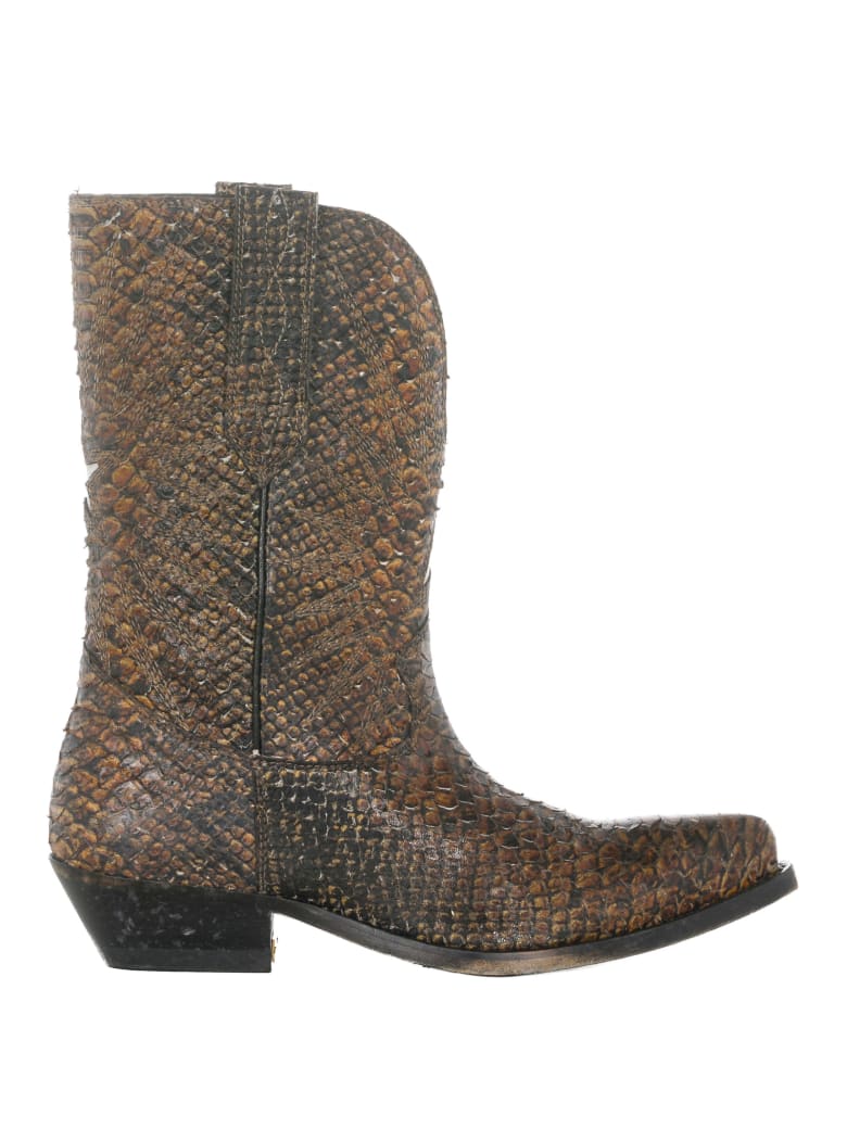 snake print ankle boots