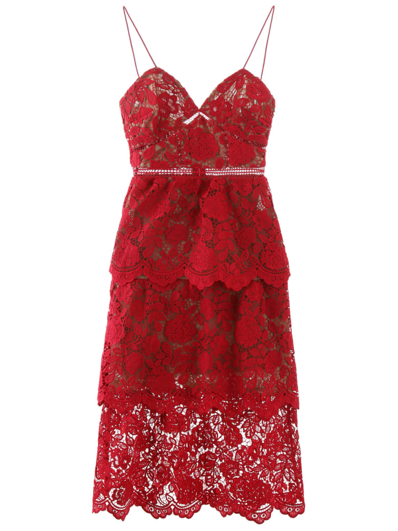 self portrait red dress sale