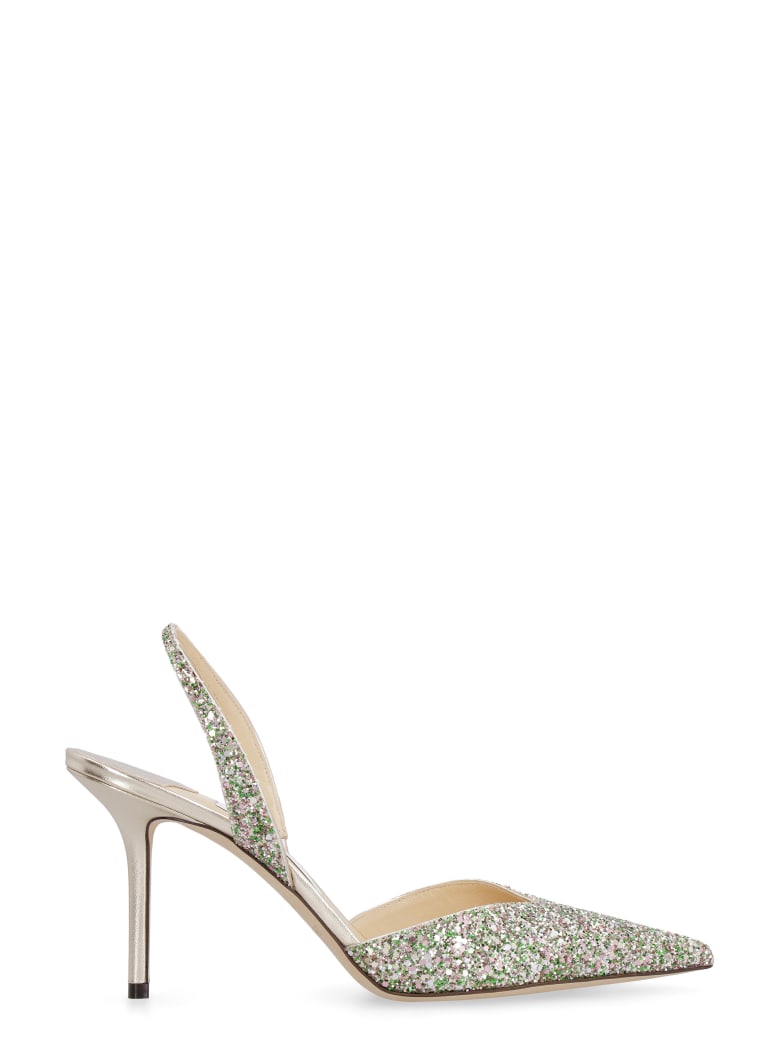 Jimmy Choo Thandi 85 Leather Slingback Pumps - green