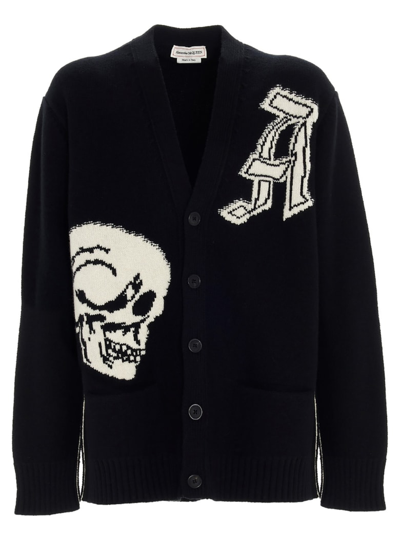 Alexander McQueen 'skull' Cardigan - Black/ivory