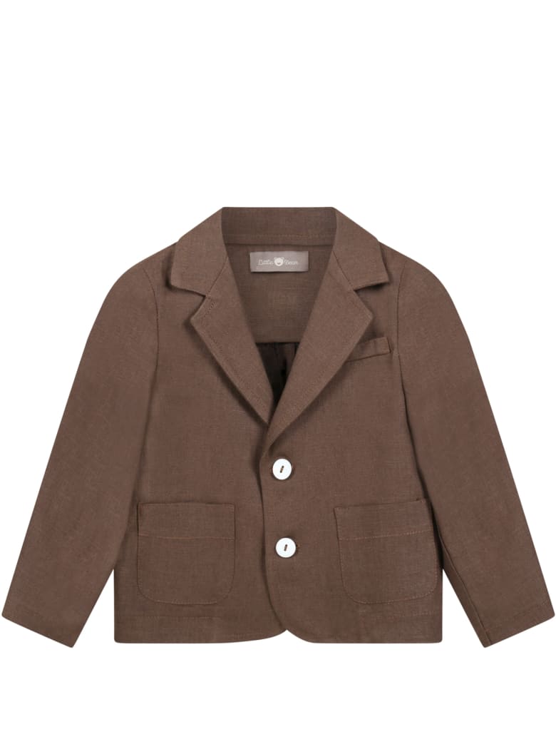 Little Bear Brown Jacket For Babykids - Brown