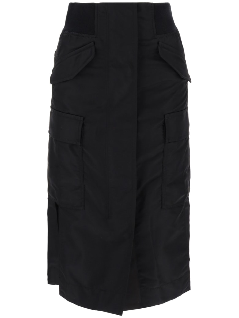 Sacai Nylon Midi Skirt - BLACK (Black)
