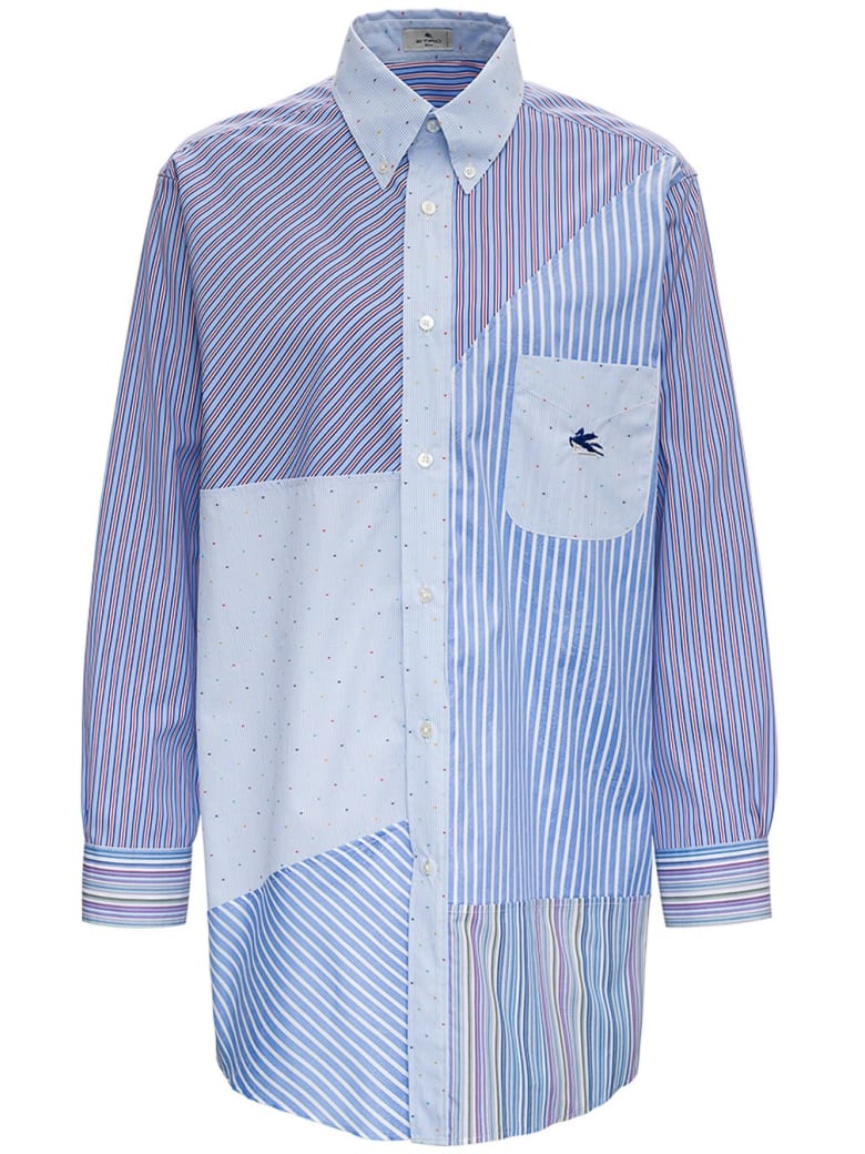 Etro Cotton Patchwork Shirt - Light blue
