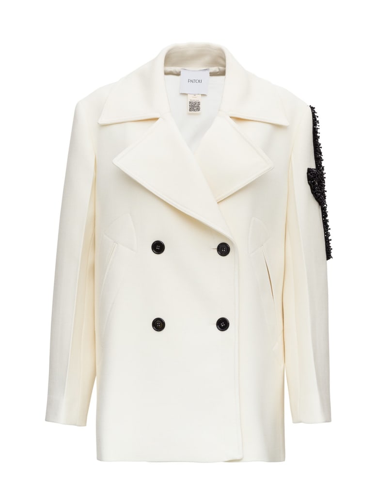 Patou Blazer Con Dettaglio Logo Su Spalla - White