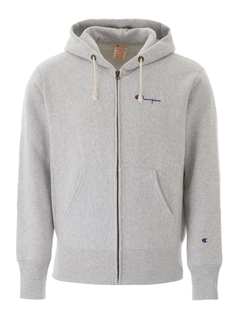champion zip hoodie grey