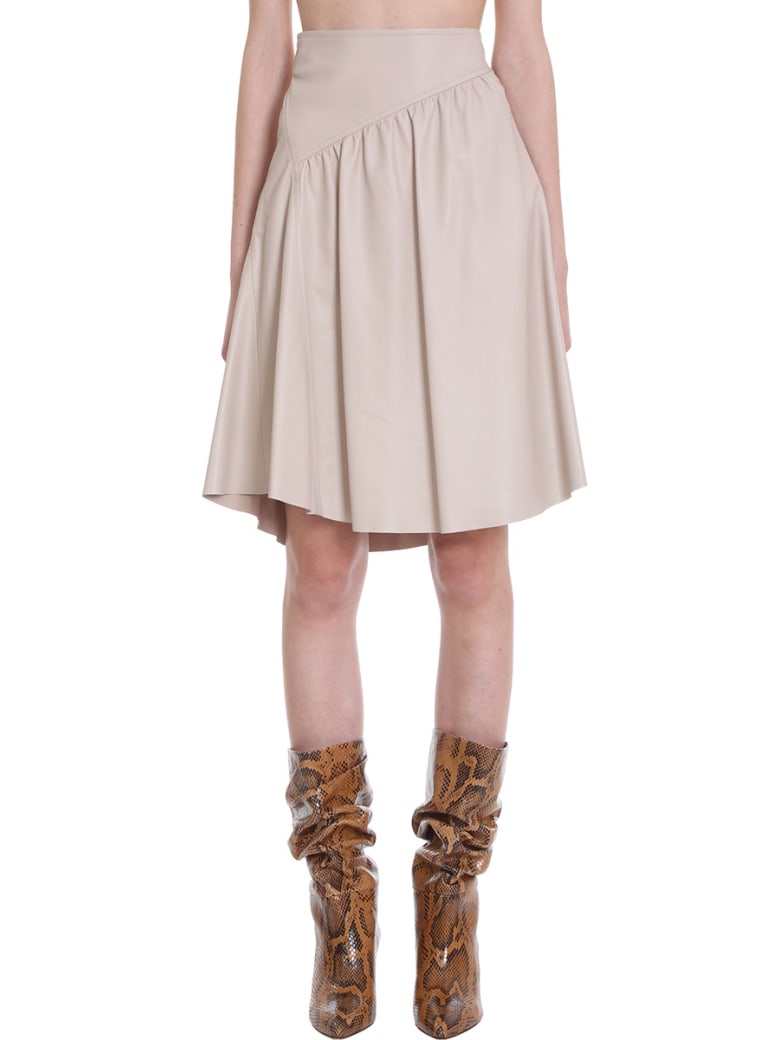 DROMe Skirt In Beige Leather - beige