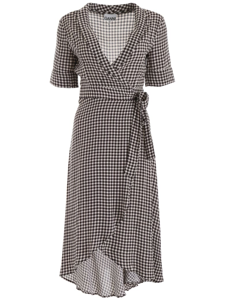 ganni wrap dress sale